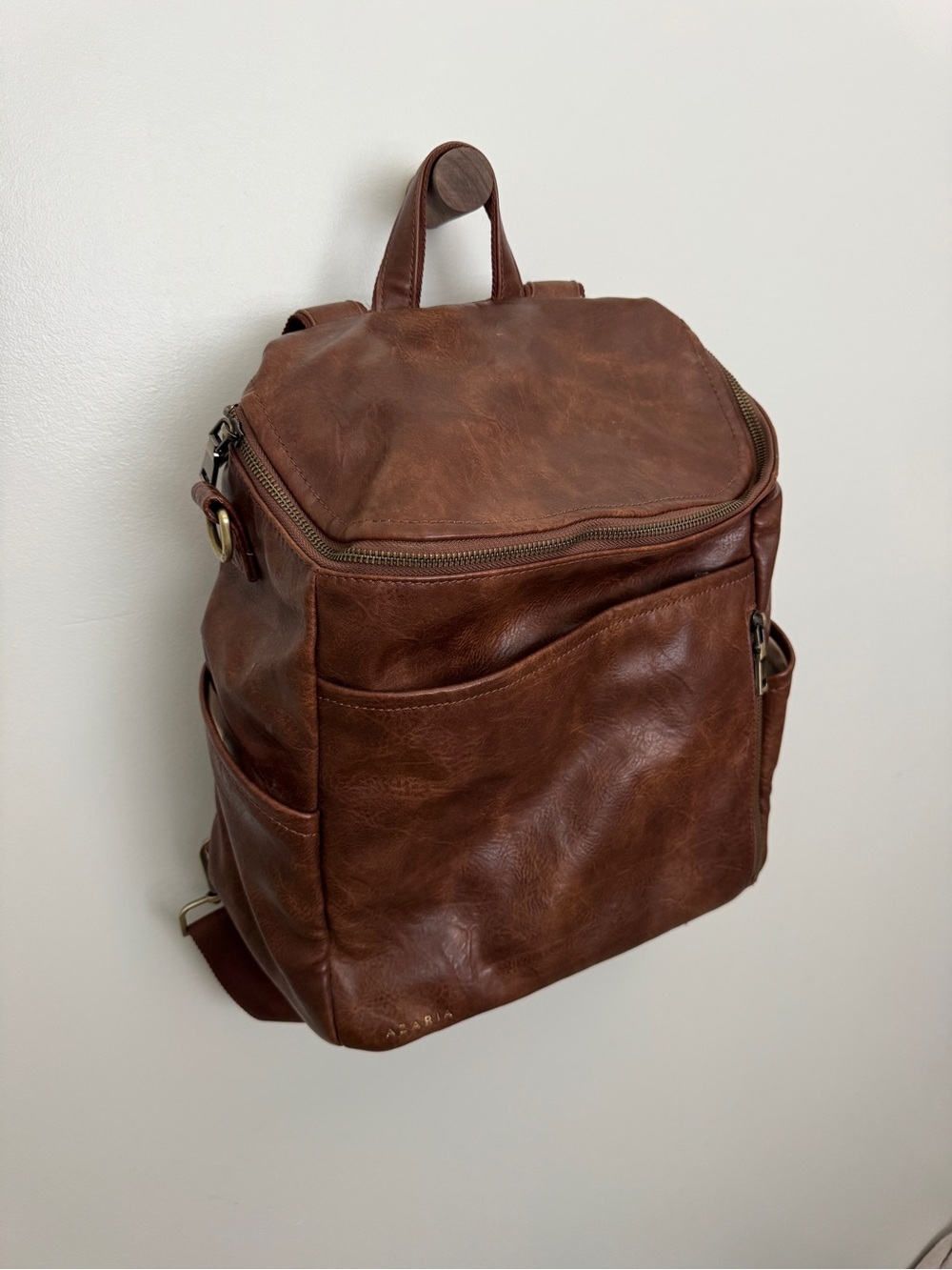 La Mère Vegan Leather Backpack in Chocolate